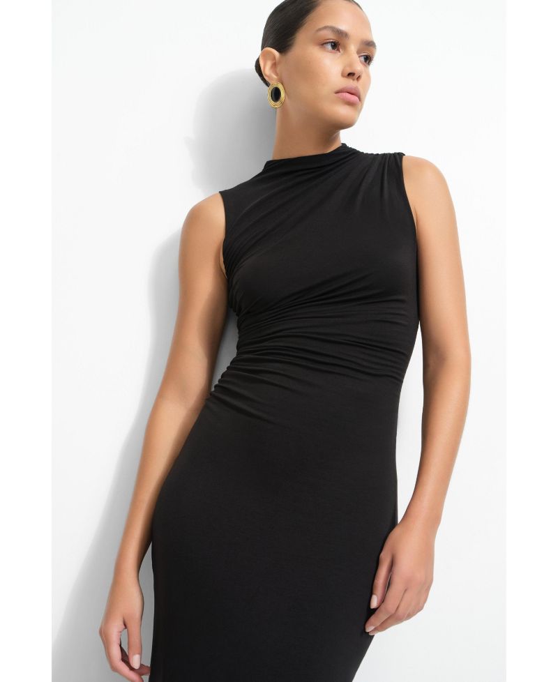 Women's Astin Sleeveless High-Neck Bodycon Jersey Maxi Dress
