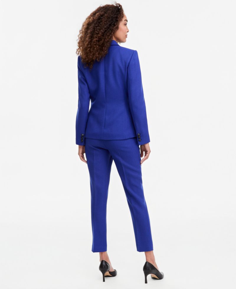 Women's Herringbone Classic Mid-Rise Straight-Leg Pants, 28" Inseam