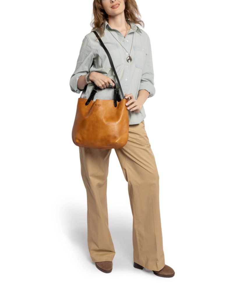 Dip Dye Mini Leather Crossbody Tote Bag