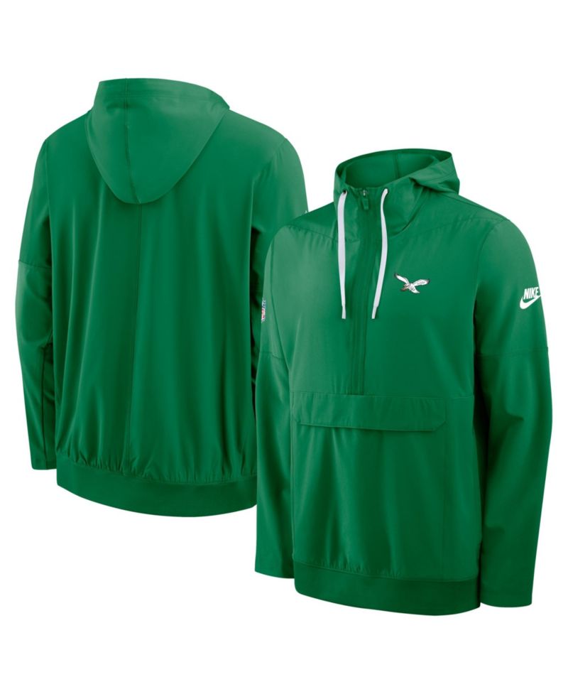 Men's Kelly Green Philadelphia Eagles Alt Anorak Half-Zip Hooded Jacket