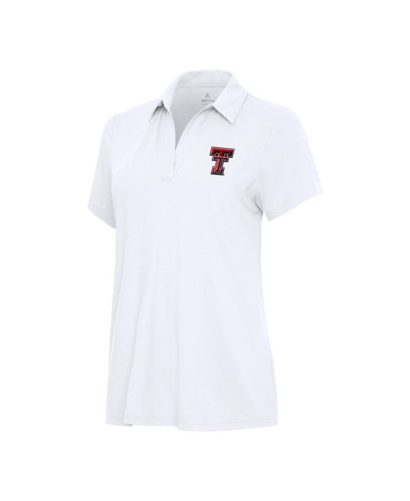 Women's White Texas Tech Red Raiders Era V-Neck Polo Shirt