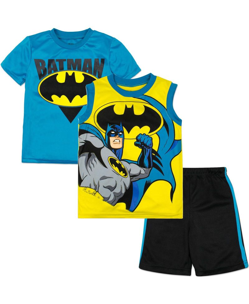 Big Boys (4-8) Athletic Tank, Batman T-Shirt and Shorts Set