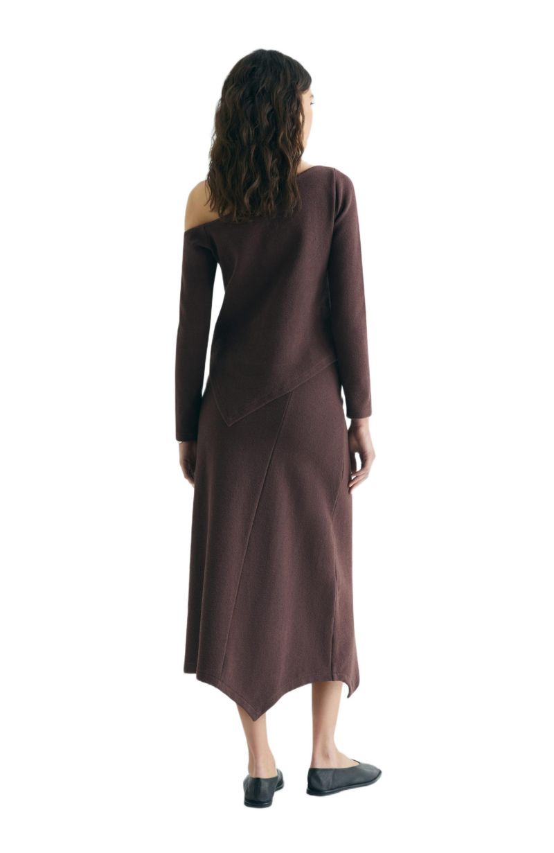 Women's Asymmetrical Knit Midi Skirt