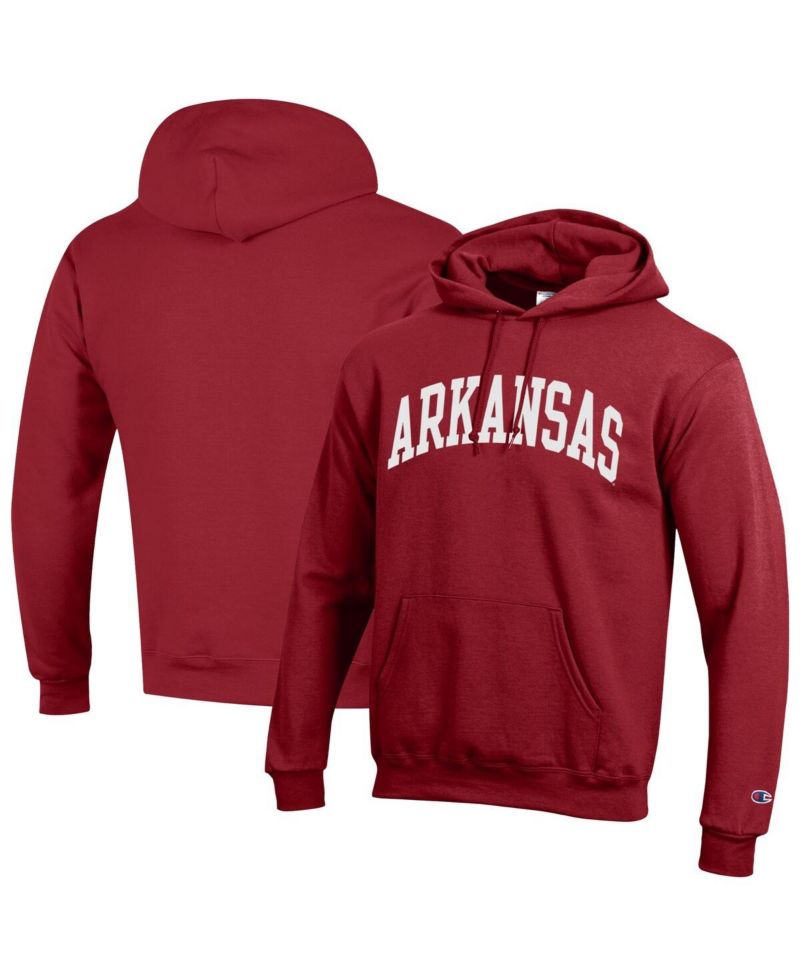 Men's Cardinal Arkansas Razorbacks Basic Arch Fleece Pullover Hoodie