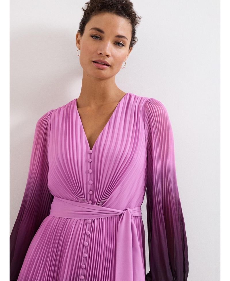 Women's Mira Ombre Tie Waist Midi Dress