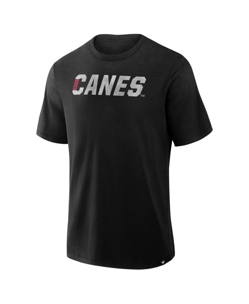 Men's Black Carolina Hurricanes Play Distressed Wordmark Stadium Slub T-Shirt