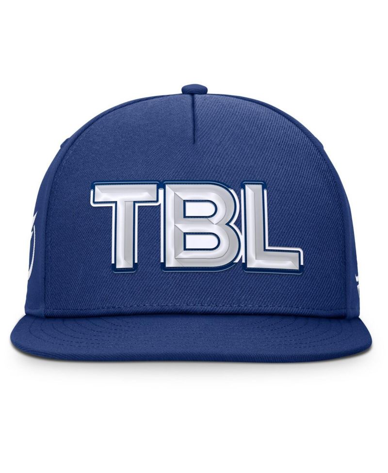 Men's Blue Tampa Bay Lightning Authentic Pro Rink Team Code Snapback Hat