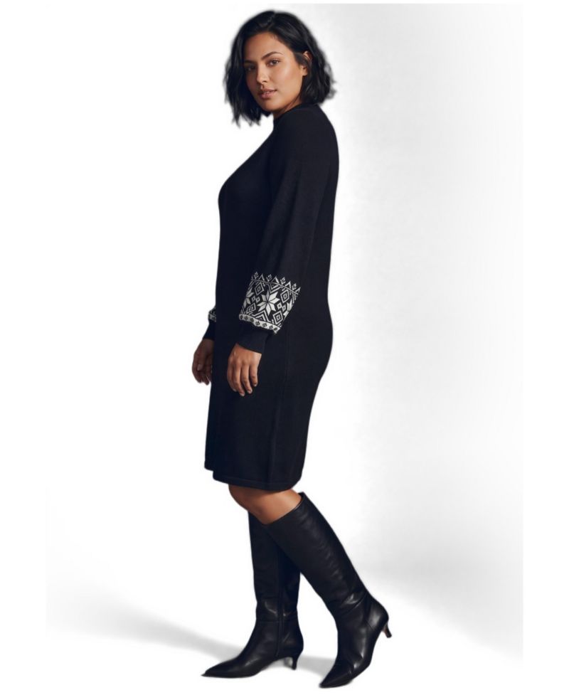 Plus Size Farrah Mock Neck Fair Isle Dress