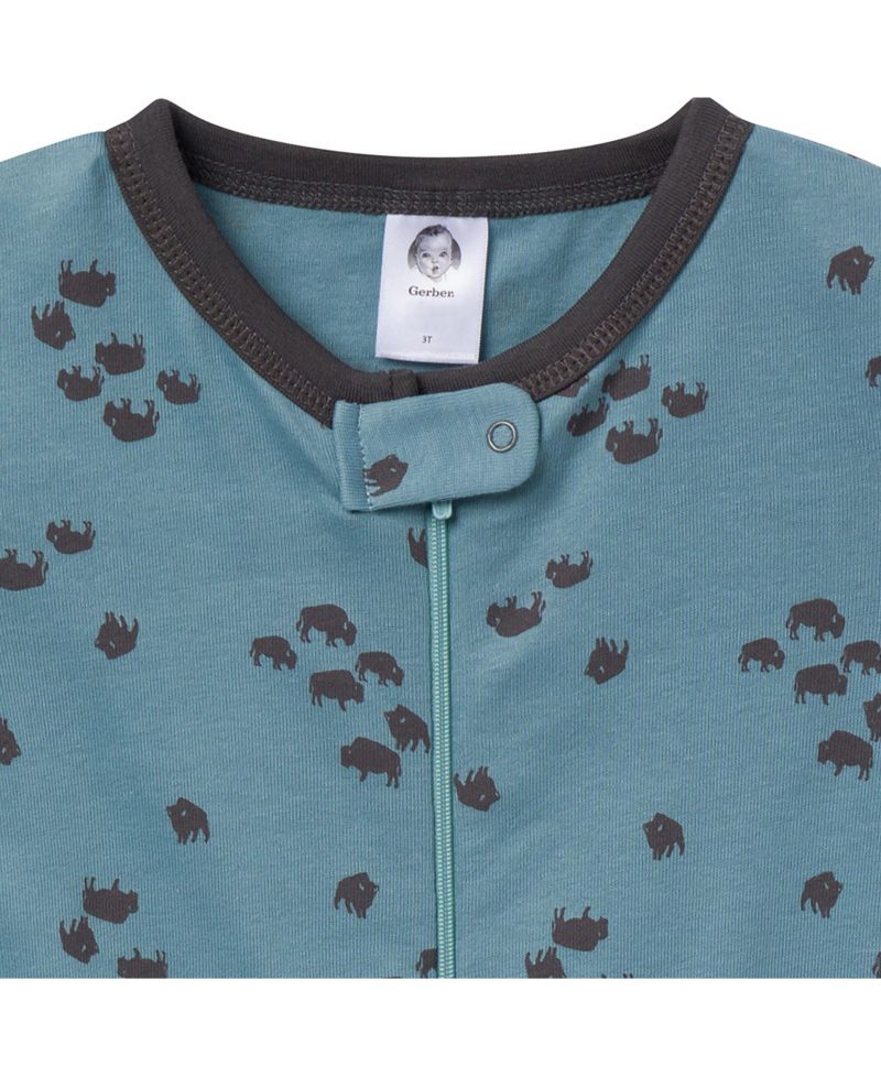 Baby Girls Snug Fit Footless Pajamas, 3-Pack, Moose and Trees