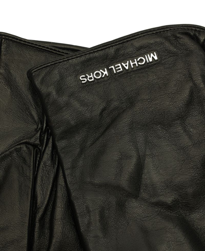 Women's Logo Detail Leather Tech Gloves