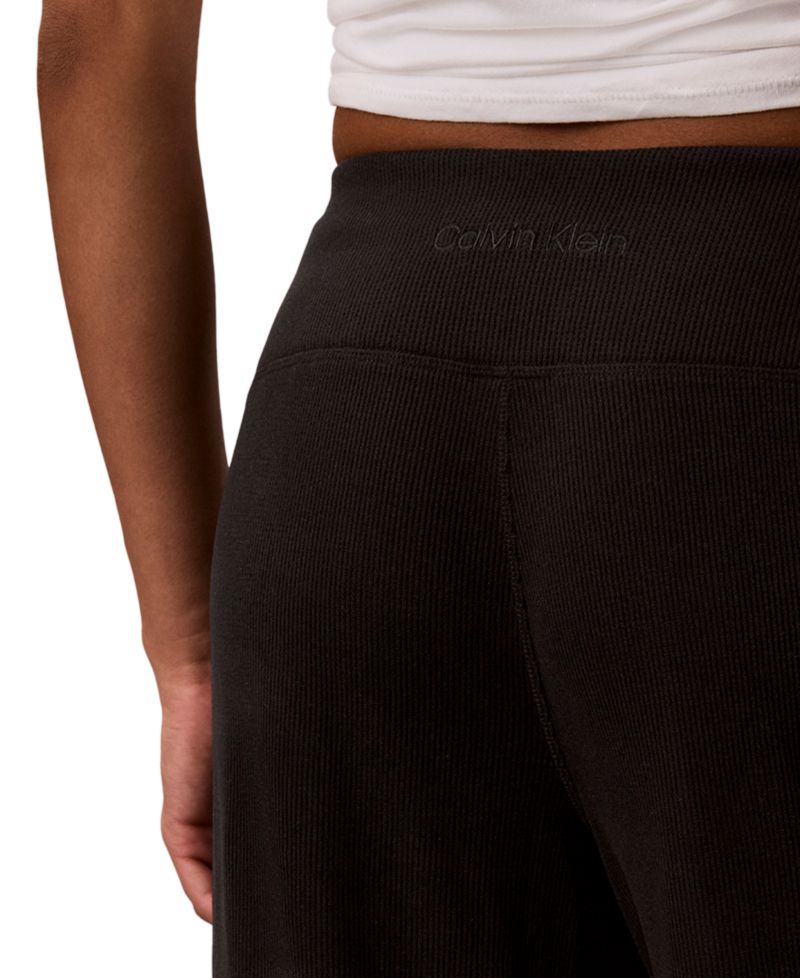 Women's Pull-On Waffle-Knit Relaxed-Fit Straight-Leg Pants