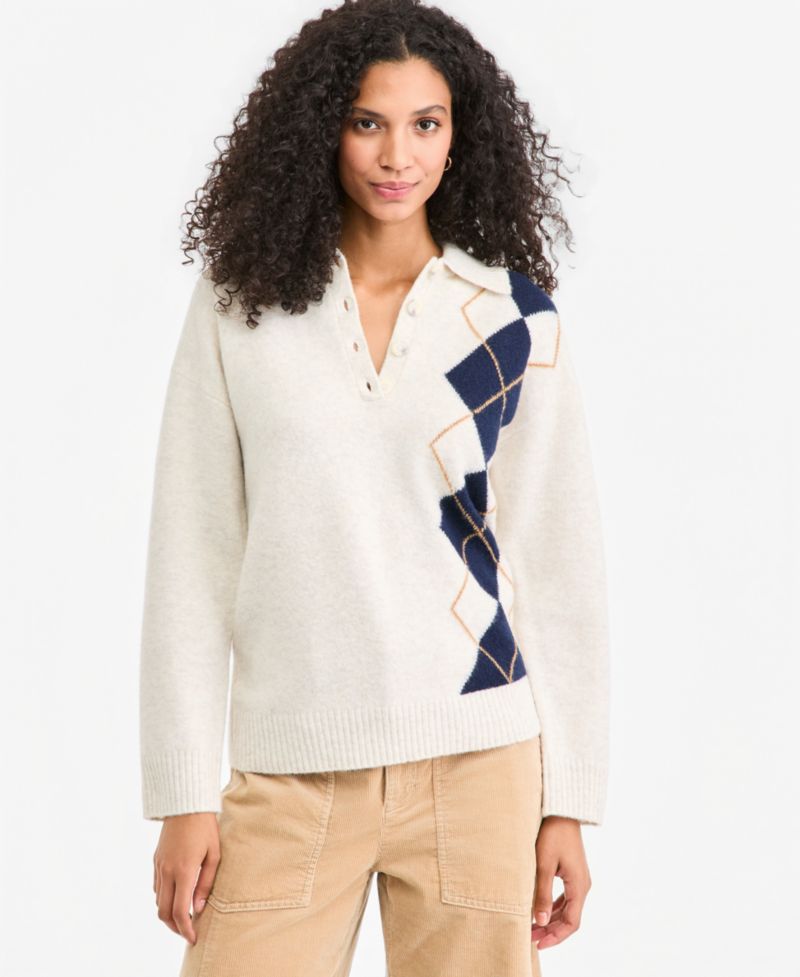 Women's Long-Sleeve Polo Sweater