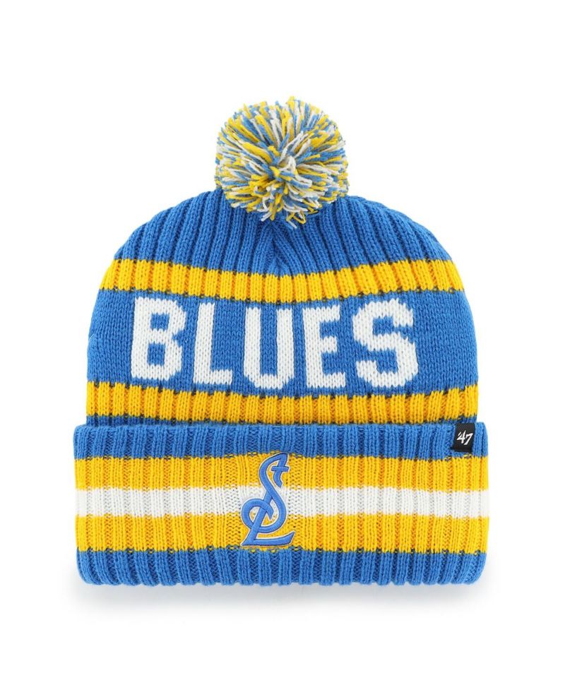 Men's Blue St. Louis Blues Bering Cuffed Knit Hat with Pom