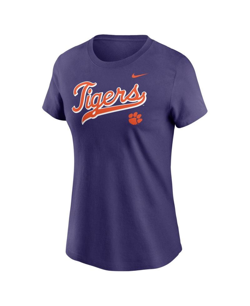 Women's Purple Clemson Tigers Local Script T-Shirt