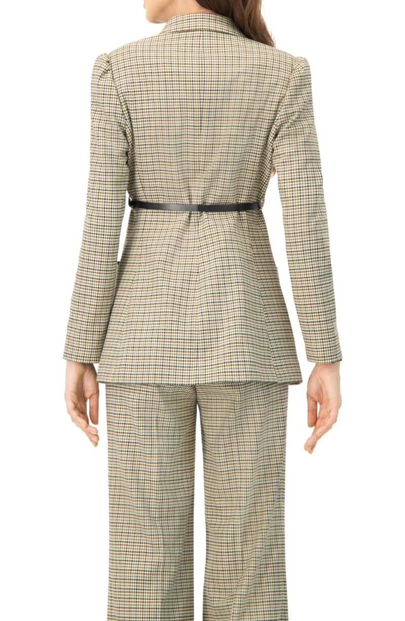 Women's Double-Breasted Checkered Blazer