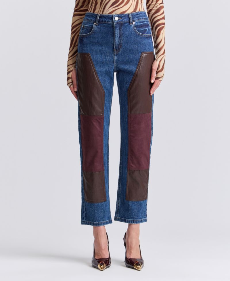 Women's Carpenter Colorblock Straight-Leg Jeans
