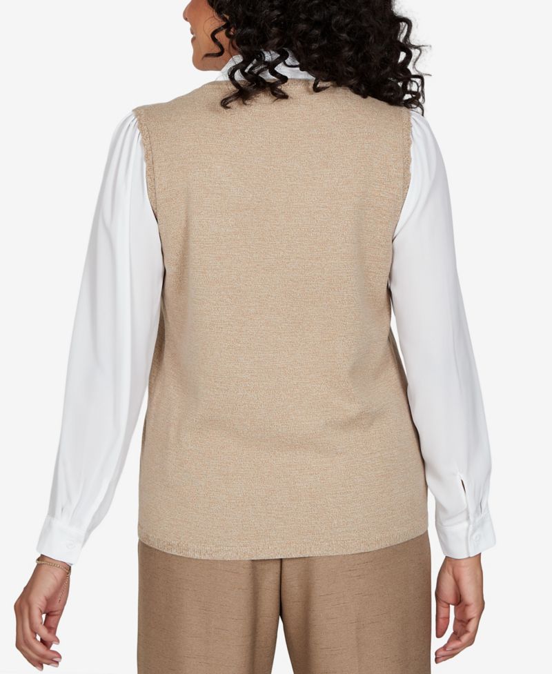 Women's Union Square Embroidered Vest Two In One Sweater