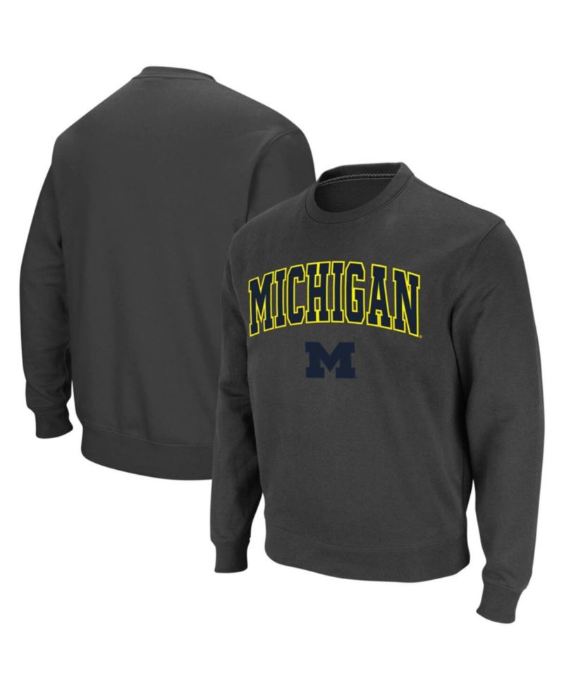 Men's Michigan Wolverines Arch & Logo Crew Neck Sweatshirt