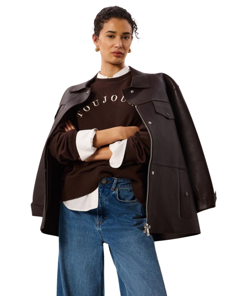 Women's Toujours Logo Relaxed-Fit Crewneck Sweatshirt