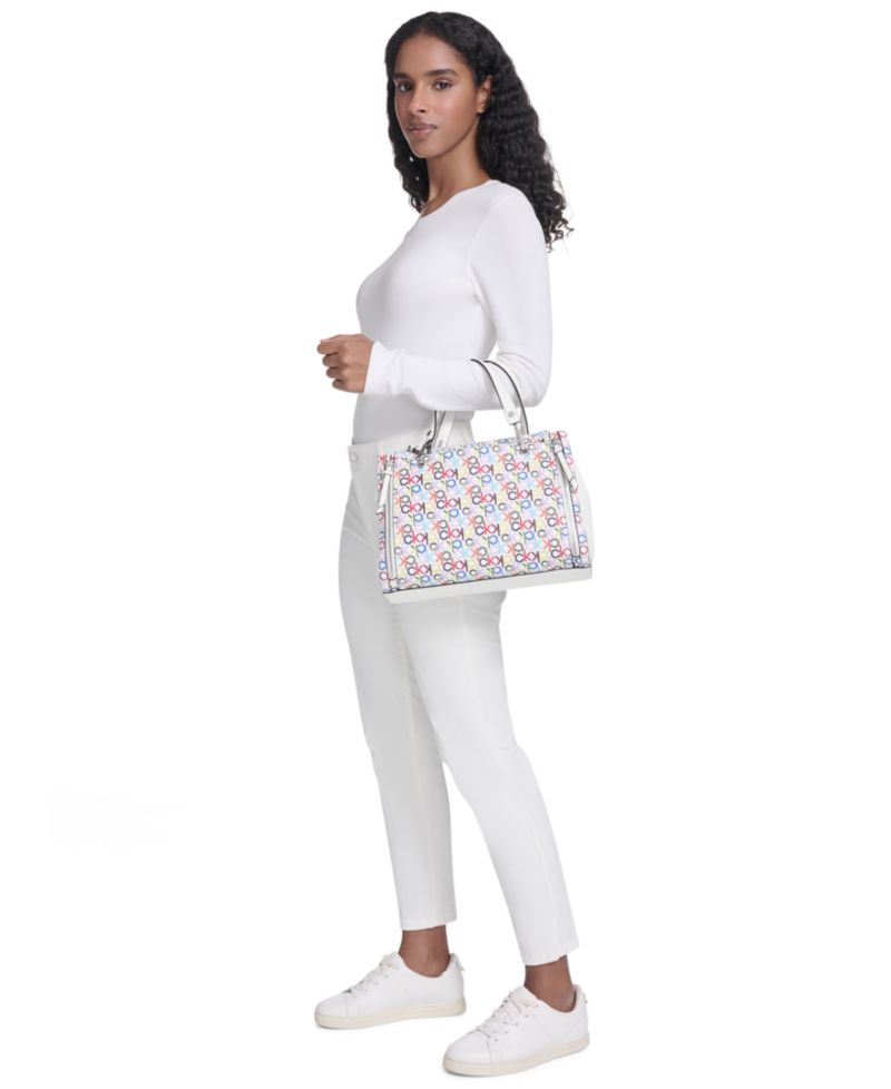 Garnet Signature Triple Compartment Top Zipper Satchel