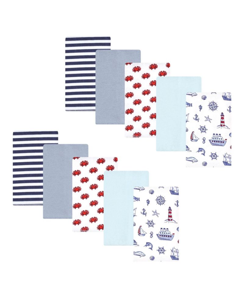 Unisex Absorbent Flannel Burp Cloths 10-Count Cotton/Poly Blend