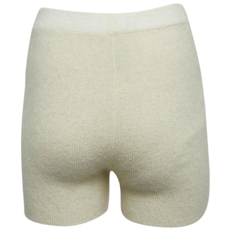 Women's Cream Textured Rib Kit Shorts