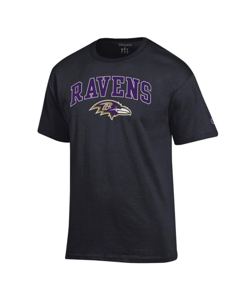 Men's Black Baltimore Ravens Arch Over Logo T-Shirt