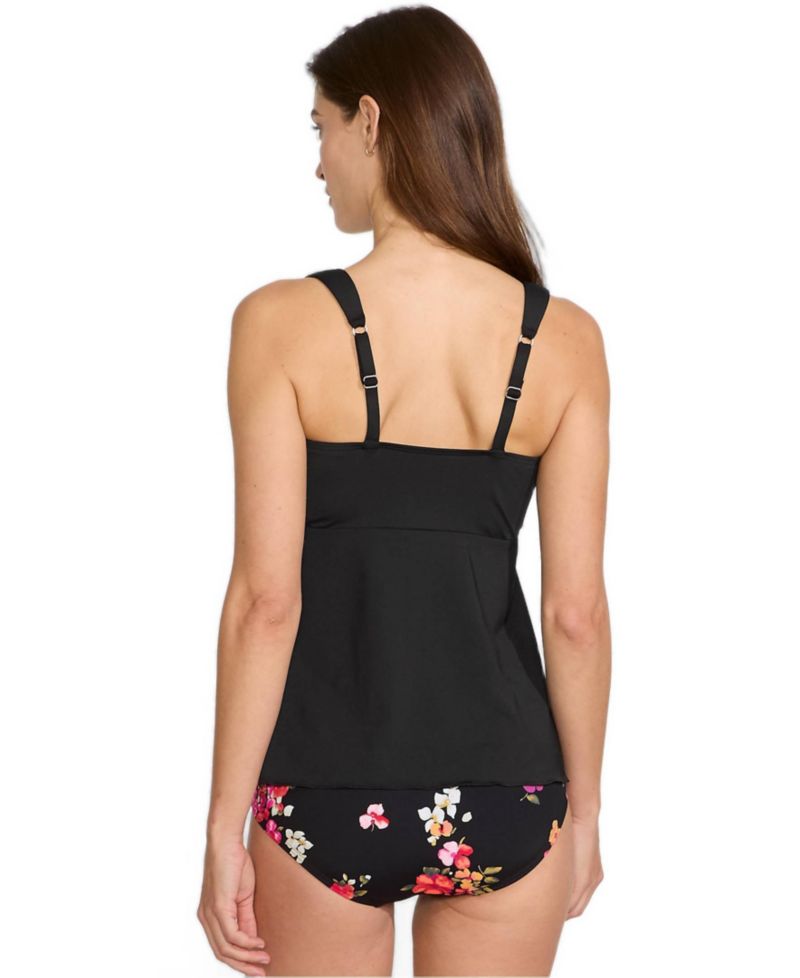 Women's DD-Cup Adjustable Scoop Neck Flutter Tankini Top