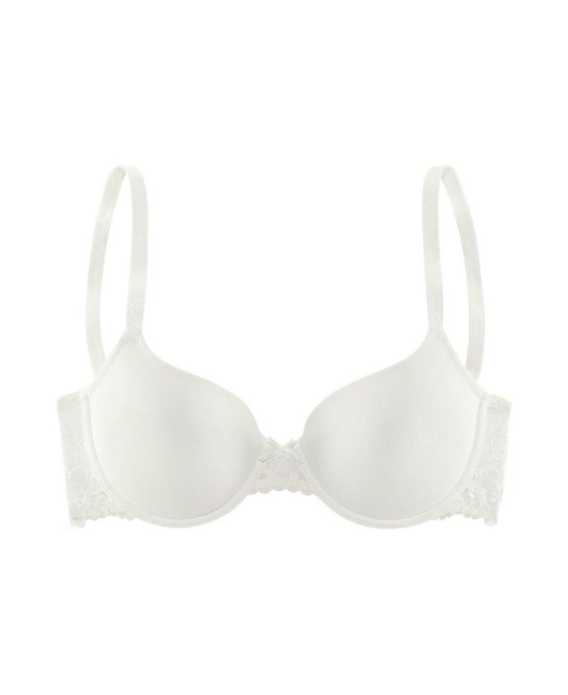 Women's Floral Print Lace Detail Underwire Lightly Padded T-Shirt Bra