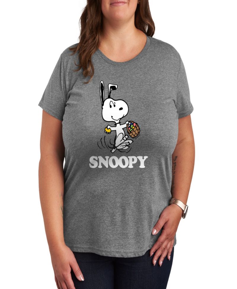 Plus Size Peanuts Snoopy Easter Graphic Crew Neck T-Shirt
