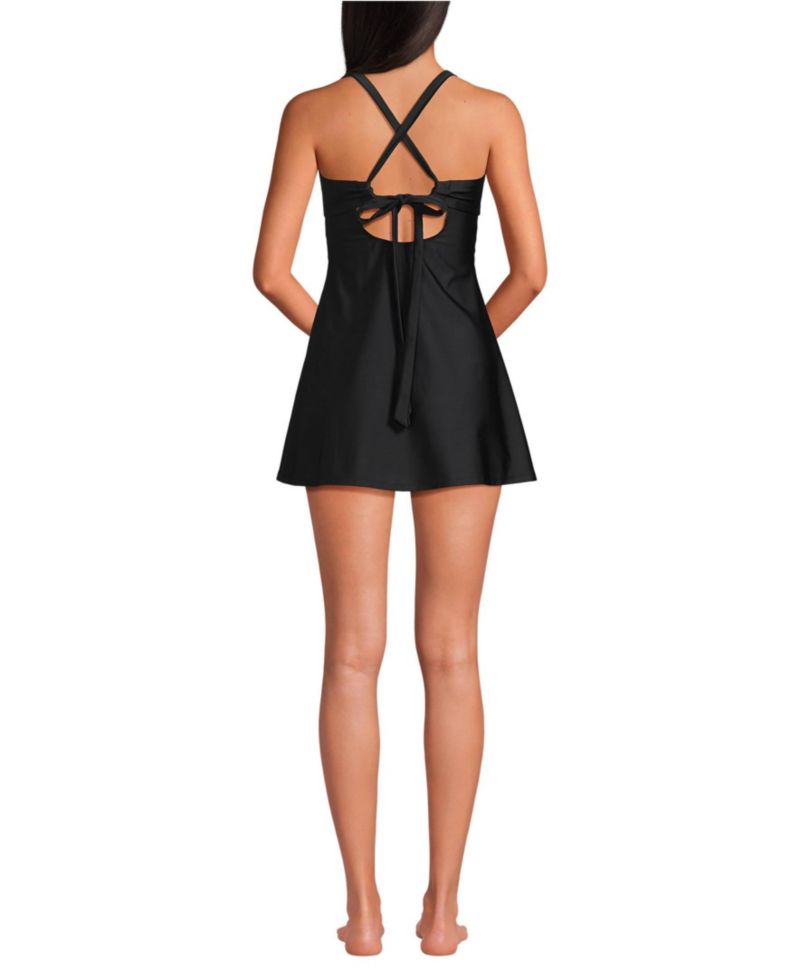 Women's Essential Tie Back Ruched Dresskini Scoop Neck Top