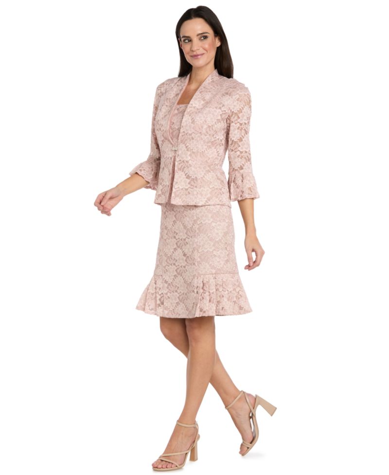 Petite Lace Pleat Hem-Jacket Dress
