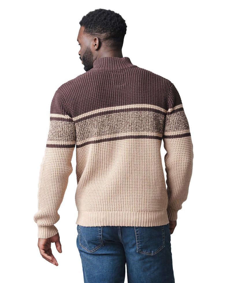 Men's Organic Mock Neck Waffle Sweater