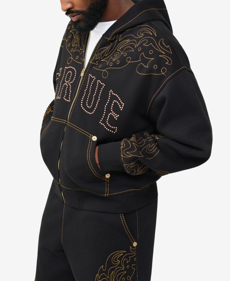 Men's Rodeo Big T Boxy Zip Hoodie Sweatshirt