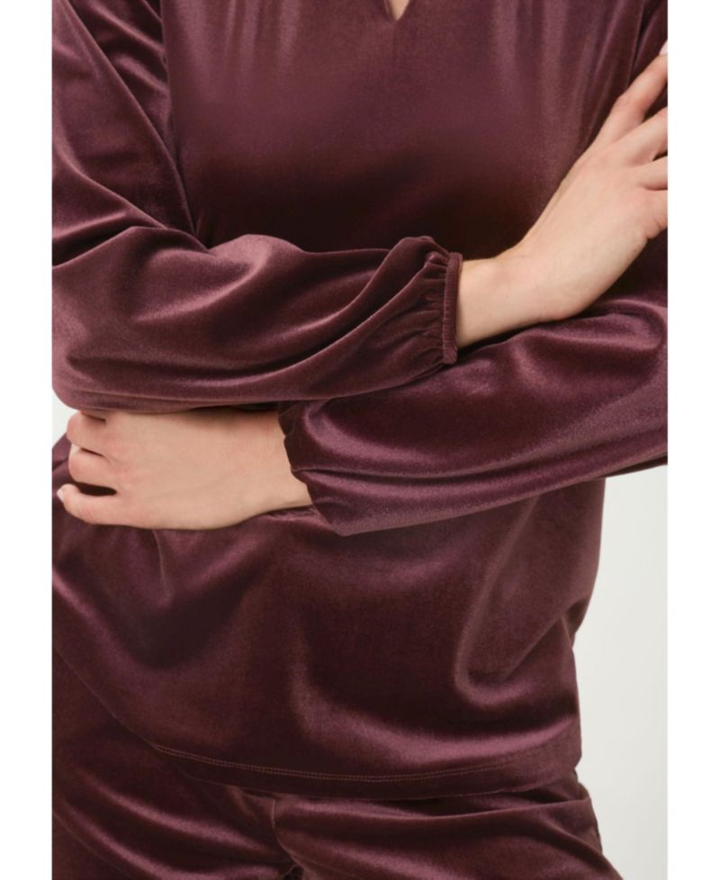 Women's Velvet Peekaboo Top