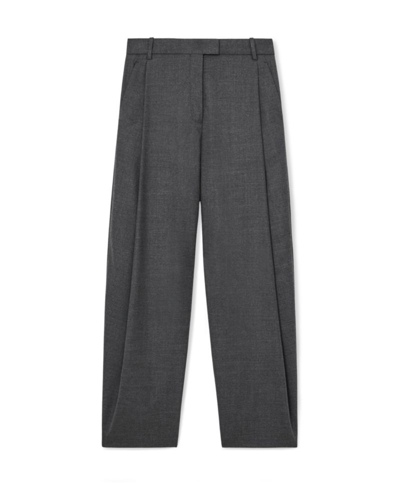 Women's Pleated Barrel Wide Leg Trousers