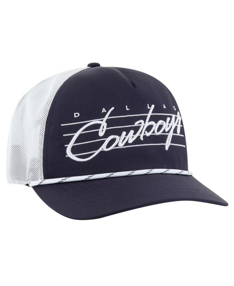 Men's Navy/White Dallas Cowboys Downburst Relaxed Hitch Trucker Adjustable Hat
