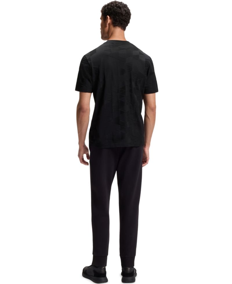 Men's 3D-Jacquard Pattern Cotton T-Shirt