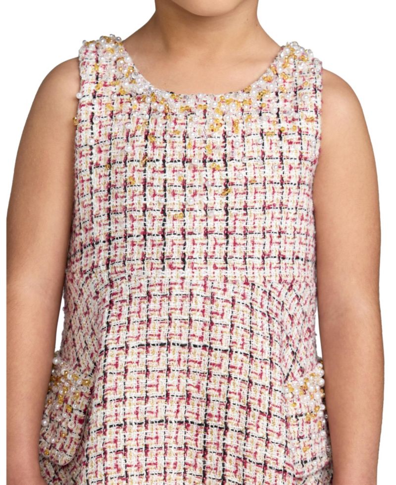 Big Girls Beaded Boucle Mini Dress