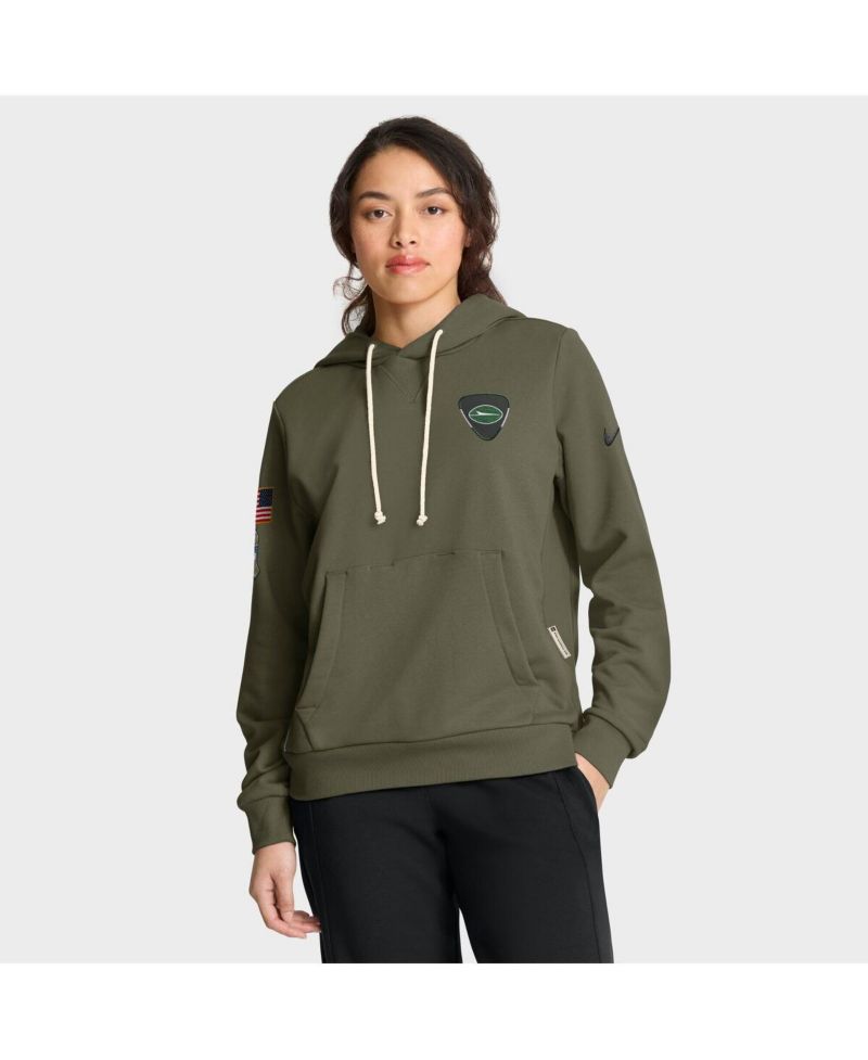 Women's Olive New York Jets 2025 Salute to Service Sideline Standard Issue Dri-FIT Hoodie