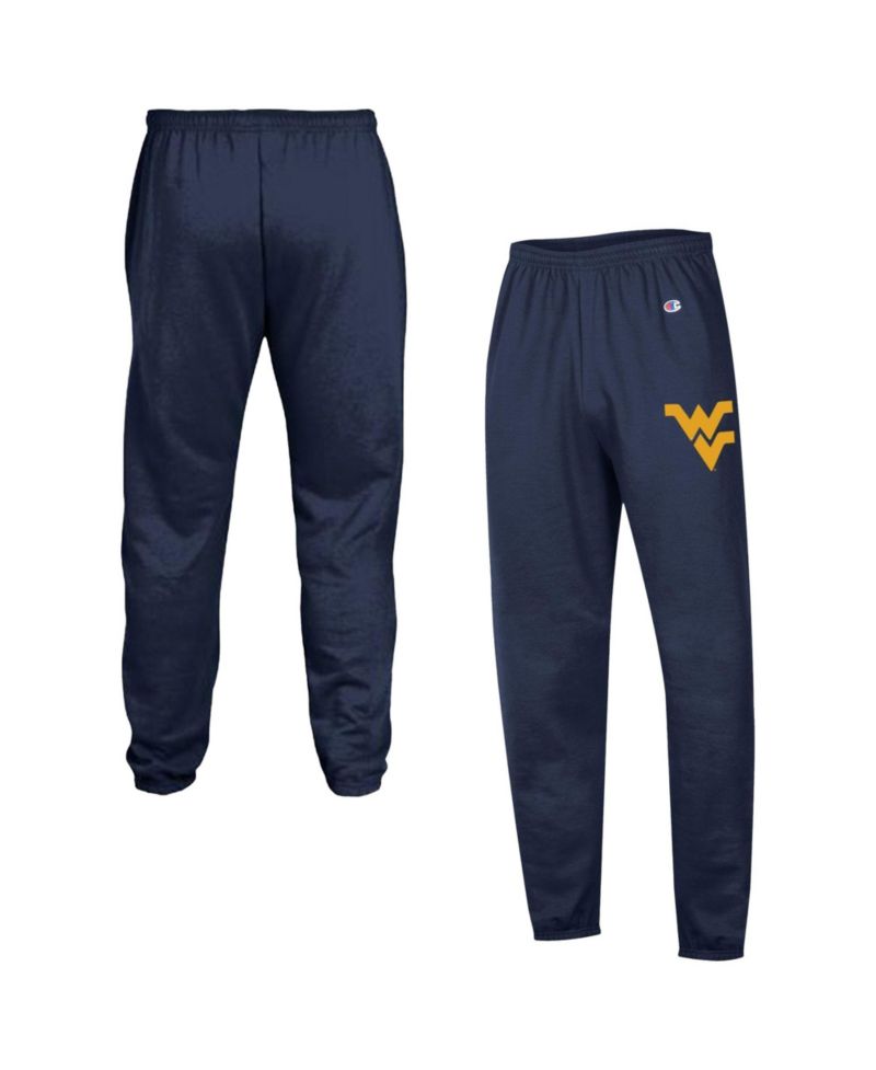 Men's Navy West Virginia Mountaineers Powerblend Banded Fleece Sweatpants