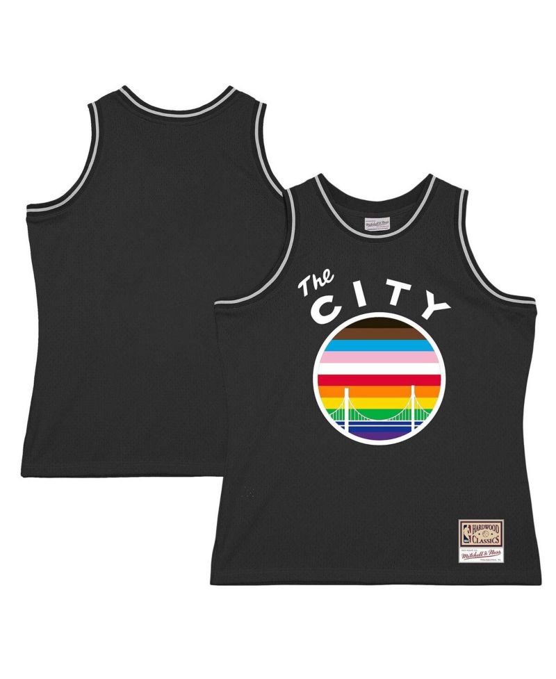 Men's Black Golden State Warriors Hardwood Classic Pride Jersey