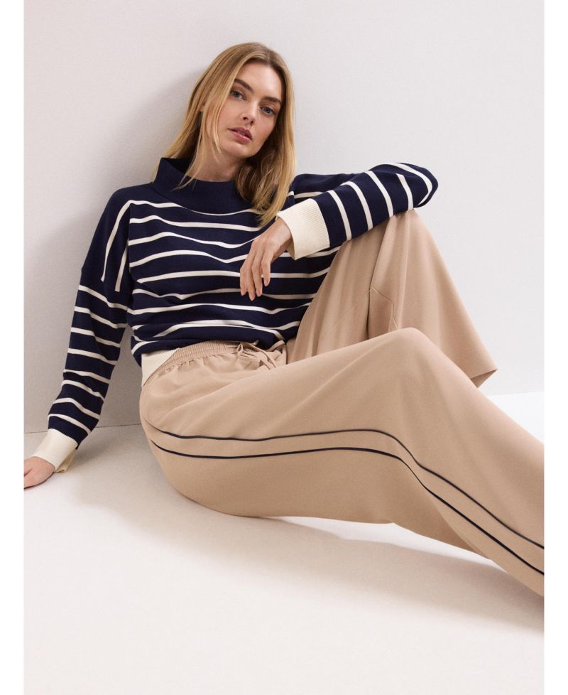 Women's Wide Leg Stripe Detail Skye Trousers