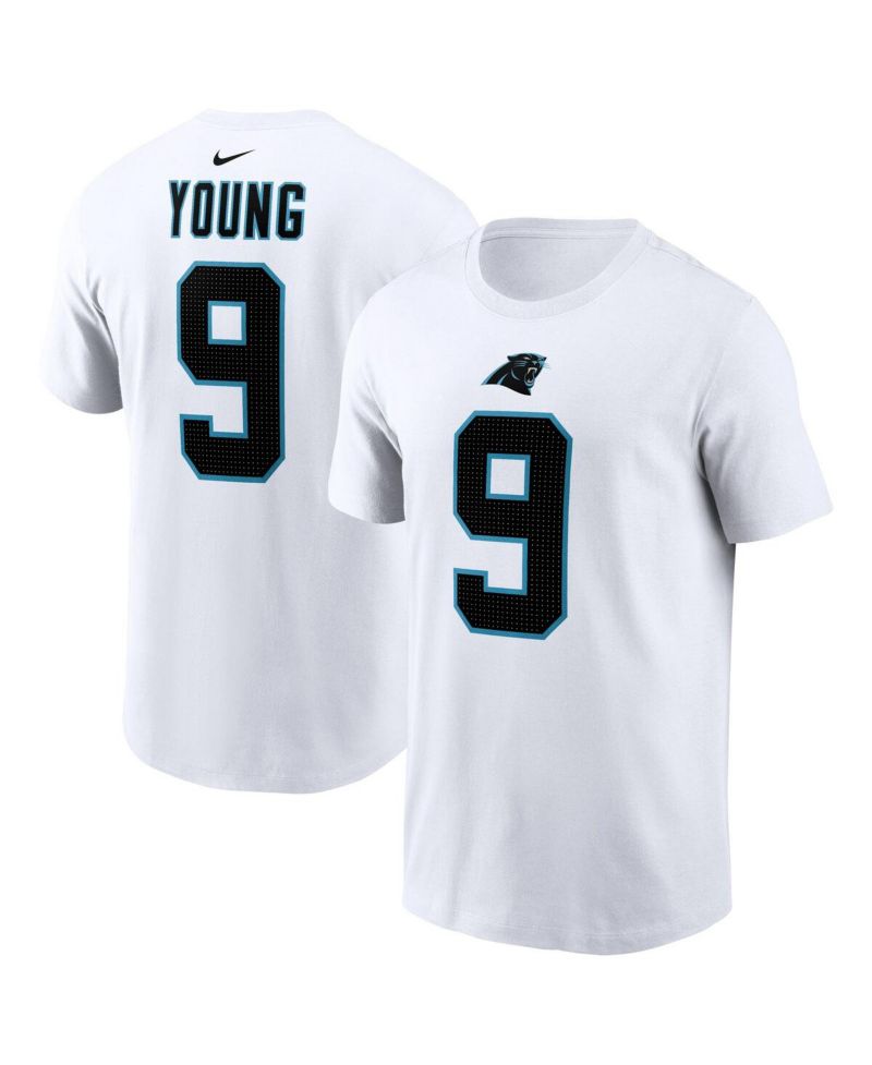 Men's Bryce Young White Carolina Panthers 2023 NFL Draft First Round Pick Player Name and Number T-shirt