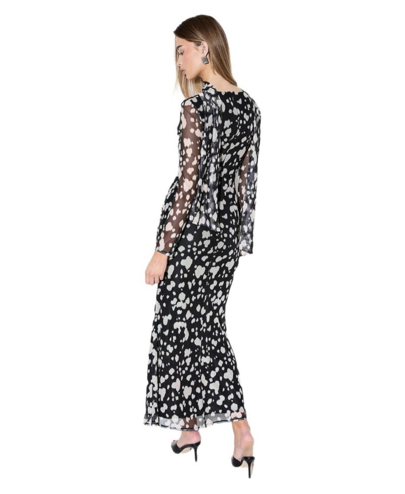 Women's Spot Print Mesh Scarf Dress