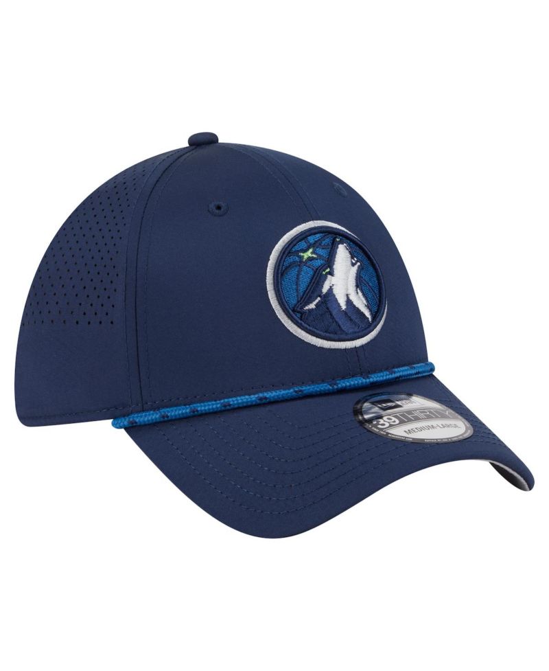 Men's Navy Minnesota Timberwolves Featherweight Poly Rope Flex 39Thirty Hat