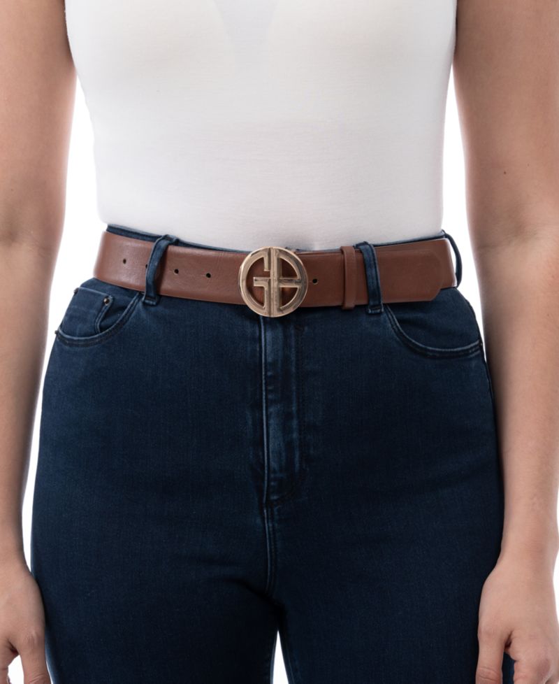 Women's Signature-Buckle Panel Belt