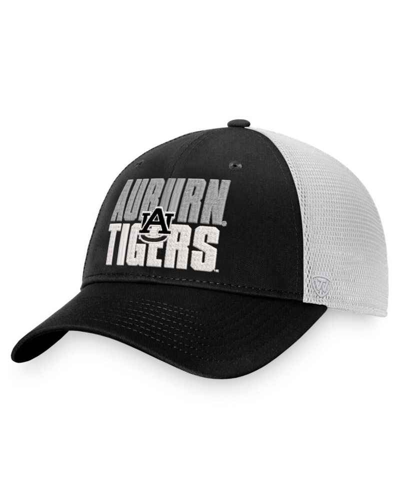 Men's Black, White Auburn Tigers Stockpile Trucker Snapback Hat
