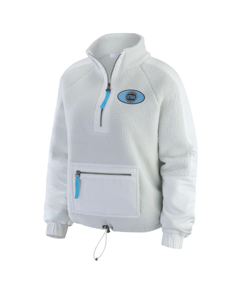 Women's Gray Utah Mammoth Polar Fleece Quarter-Zip Jacket