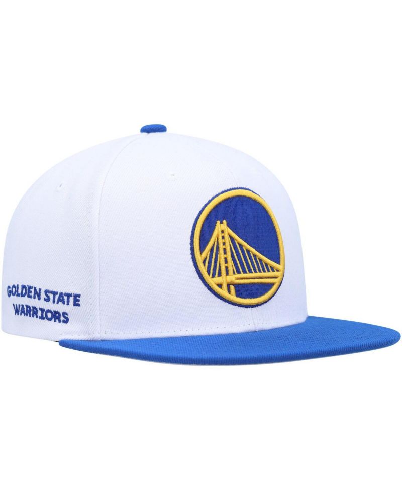 Men's White, Royal Golden State Warriors Side Core 2.0 Snapback Hat